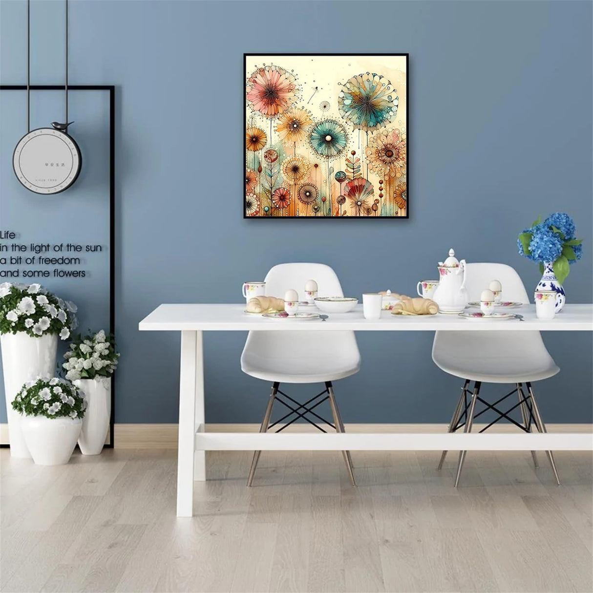 Hestarcul DIY Dandelion Diamond Art Kits for Adults,5D Diamond Painting Kit for Beginner,Full Round Gem Art Paint by Diamond for Home Wall Decor,Gift for Woman. (Dandelion) Hestarcul