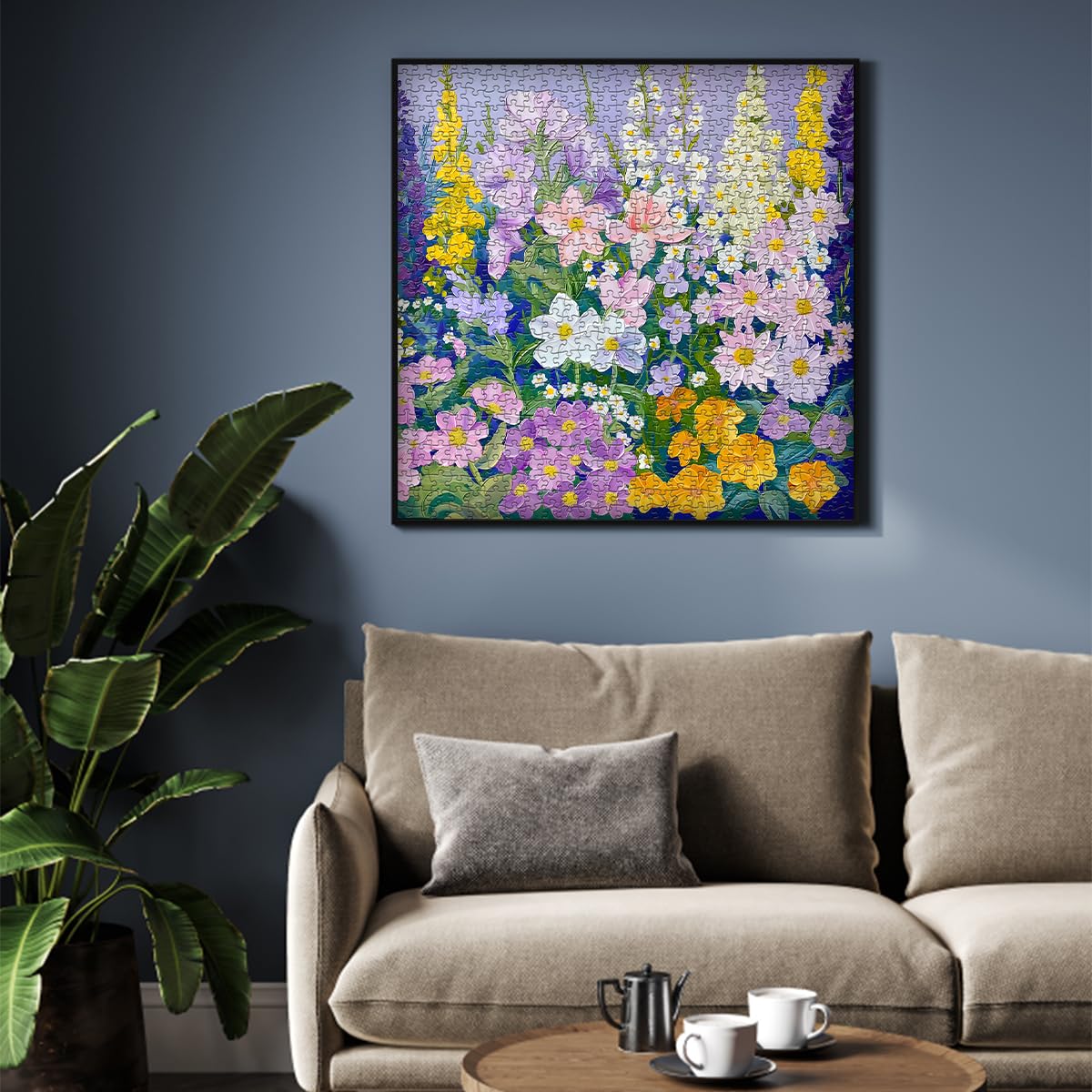 Flower Puzzle for Adults 1000 Pieces, Floral Art Plant Puzzle, Colorful Painting Garden Jigsaw Puzzle PICKFORU