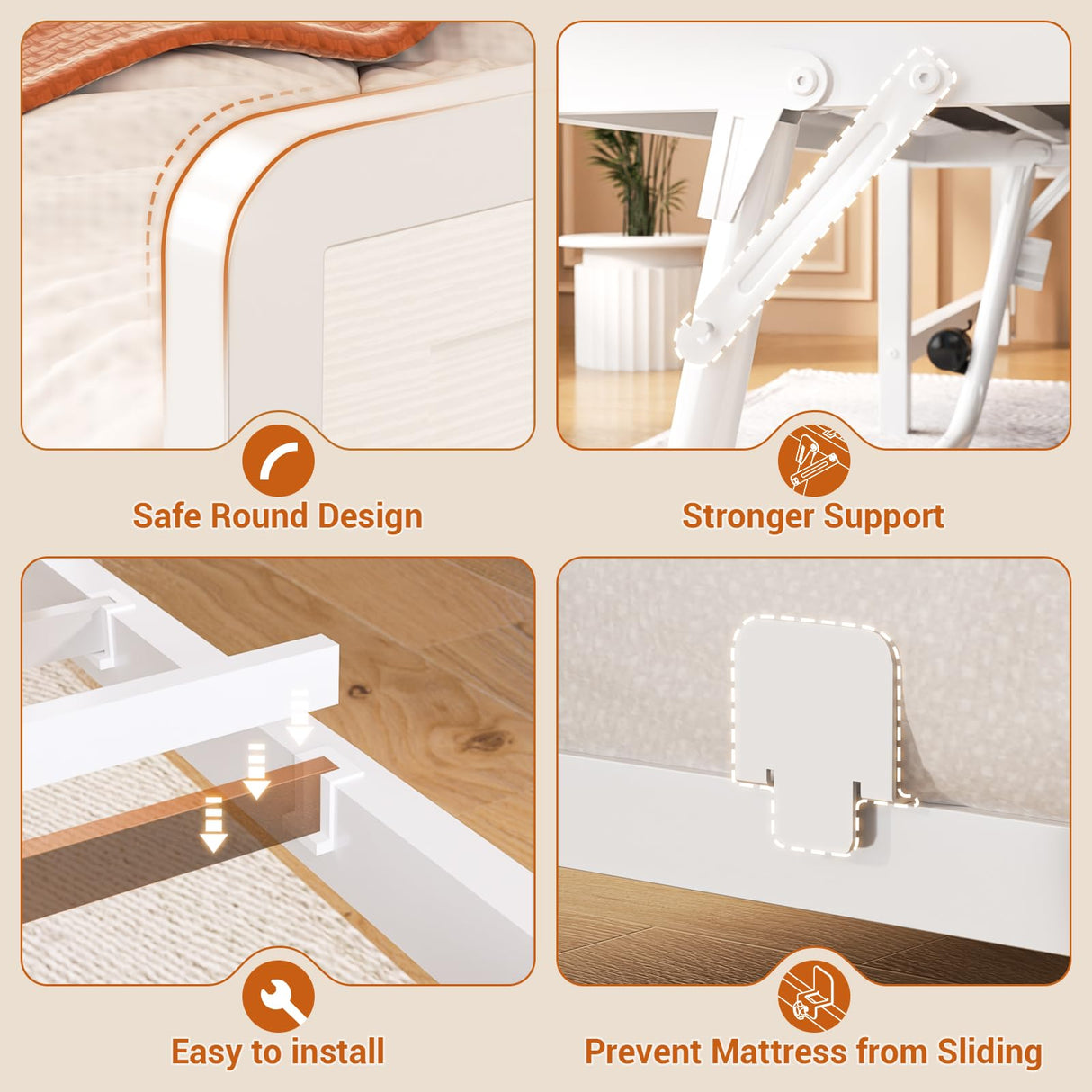 Homieasy Daybed with Trundle, Farmhouse Twin Day Bed with Bookcase Headboard and Charging Station, Heavy Duty Metal Sofa Bed Frame with Pop-up Trundle Bed for Living Room, Bedroom, White Homieasy