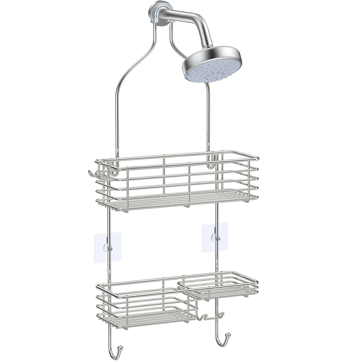 SMARTAKE Hanging Shower Head Caddy, Rustproof Bathroom Shower Shelf Organizer, SUS201 Stainless Steel Over The Storage Rack, for Toilet, Bathroom, Silver SMARTAKE