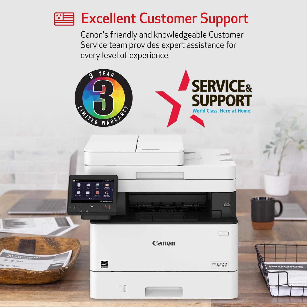 Canon® imageCLASS® MF455dw Wireless All-In-One Monochrome Laser Printer Canon