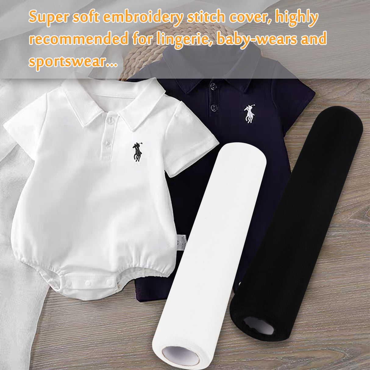 New brothread Soft & Cozy Embroidery Stitch Cover 12" x 10 Yd Fusible Light Weight Stabilizer Covering Scratchy Stitches - White New brothread