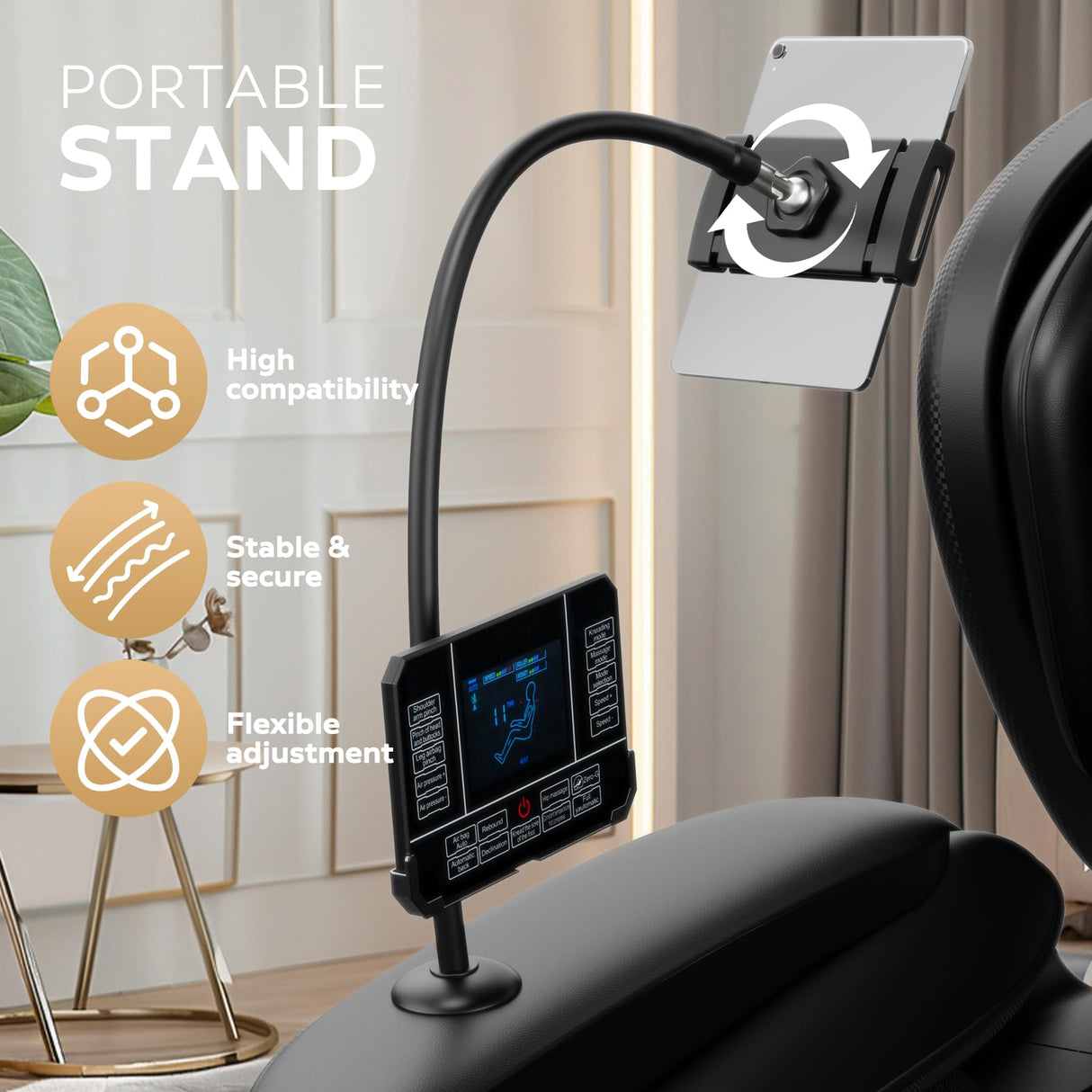 EXQUISLIFE Full Body Massage Chair with Zero Gravity, Massage Chair Recliner with Heating, Airbags, Foot Roller, Touch Screen, Bluetooth Speaker EXQUISLIFE