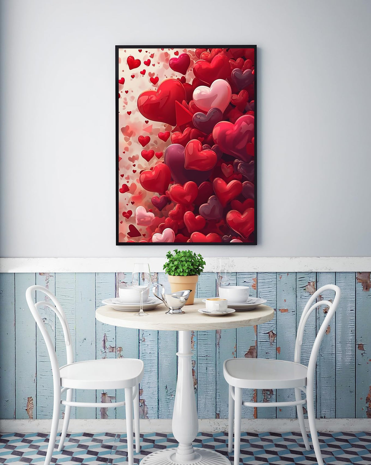 KINPLUB Love Heart Diamond Art Kits for Adults, 5D Diamond Painting Kits for Adults Beginners, DIY Full Round Drill Paint by Diamonds, Home Wall Decor 12x16 Inch KINPLUB