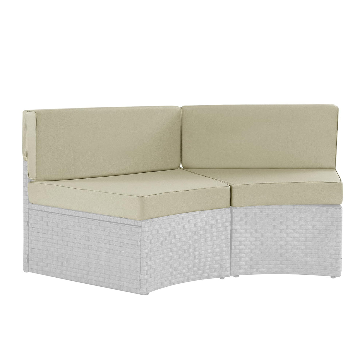 MABOZOO 2-Piece Outdoor Curved Cushions for Half-Moon Patio Furniture, Premium Comfort Half-Moon Patio Cushion for Wicker Sectional Sofa (Beige) MABOZOO