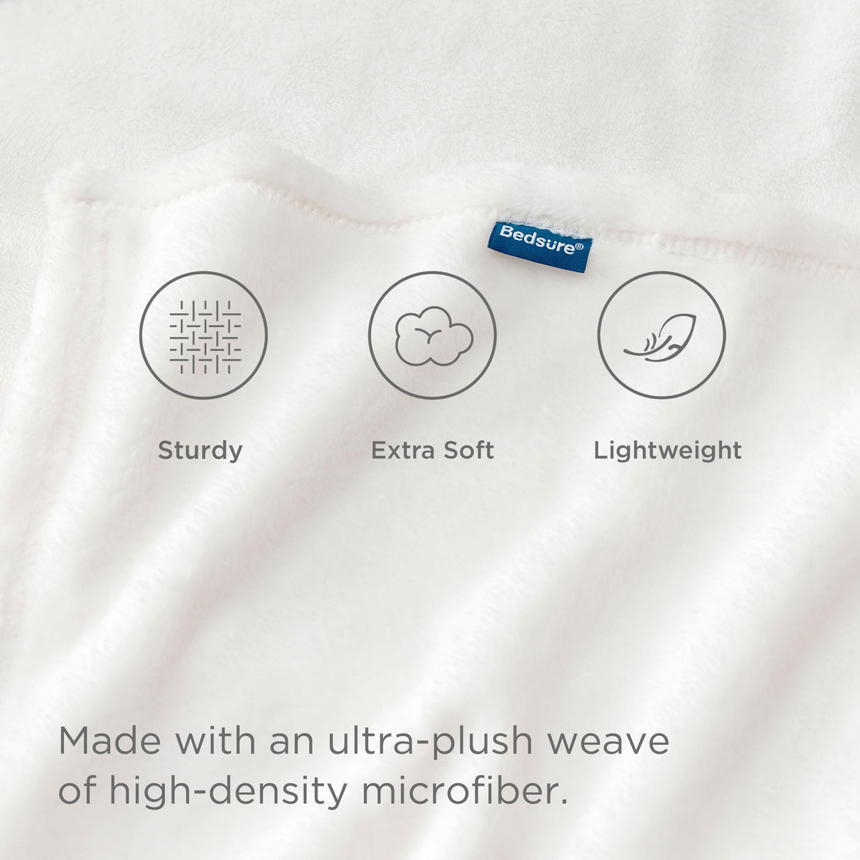 Bedsure White Fleece Blanket Throw Blanket - 300GSM Throw Blankets for Couch, Sofa, Bed, Soft Lightweight Plush Cozy Blankets and Throws for Toddlers Bedsure