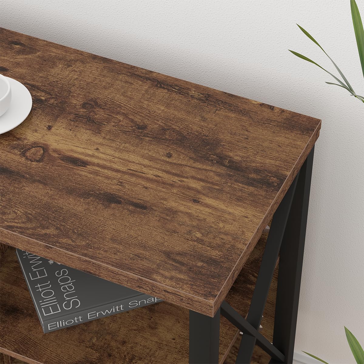 LVB TV Stand for 75 Inch TV, Industrial Wood and Metal Entertainment Center with Storage Shelf, Modern Television Media Console Table with Cabinet for Living Room Bedroom, Rustic Brown, 63in LVB