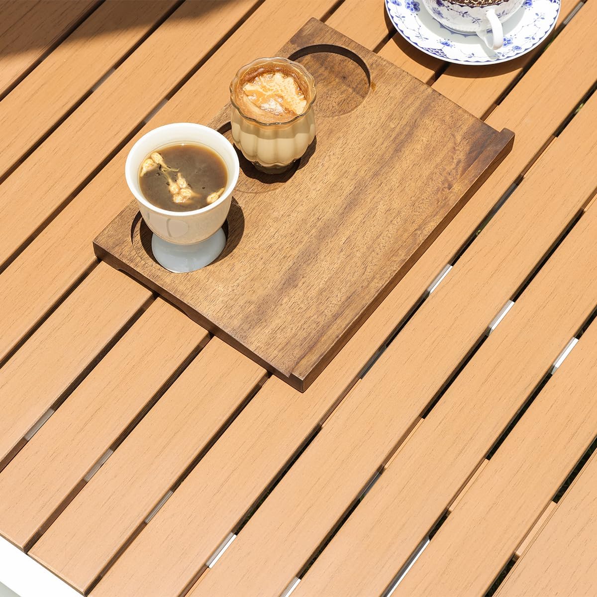 homary Outdoor Modular Sectional Sofa Set, Pool Lounge Chairs 5-Piece Outdoor Patio Conversation Sets with Waterproof Cushion and Coffee Tables(Without Umbrella) for Patio, Balcony, Garden, Pool homary