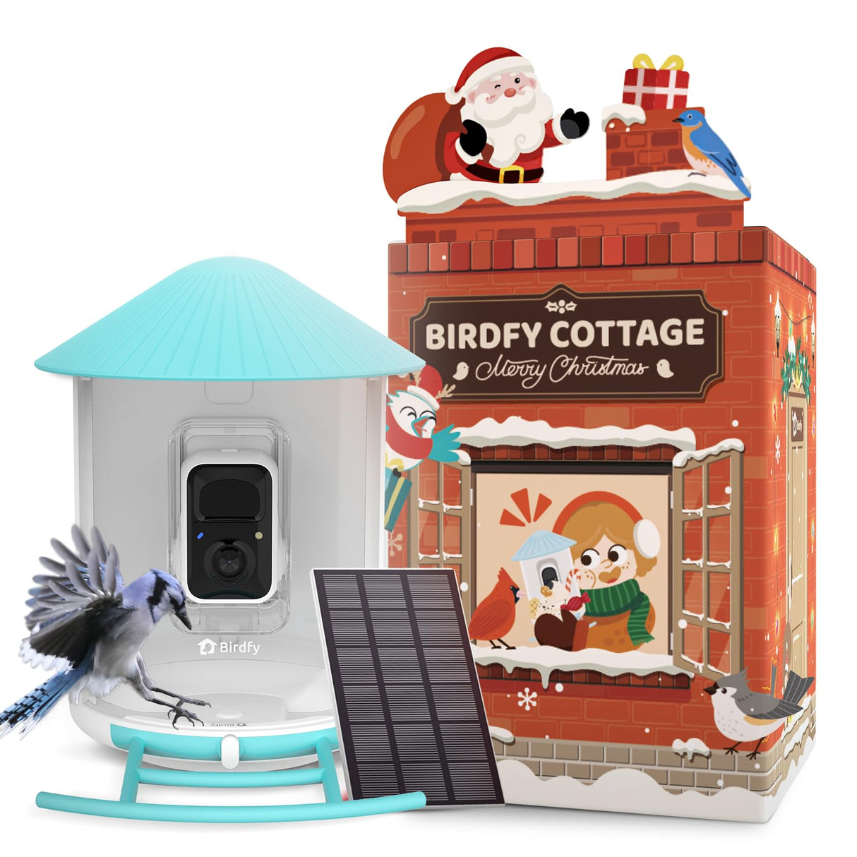 NETVUE by Birdfy Smart Feeder with Camera Solar Power, Smart Birdwatching Camera, Auto Capture Videos & Notify, Ideal Gift for Family NETVUE