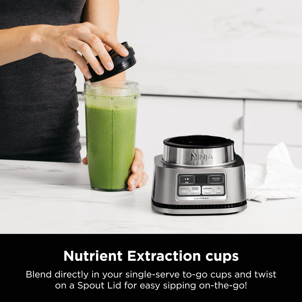 Ninja Blenders for Kitchen | Smoothie Blender, Mixer, Grinder - Premium Blending Performance for Sauces, Frozen Drinks, and More | 1200 Peak Watt Motor | SS101 Foodi Personal Smoothie Maker Ninja