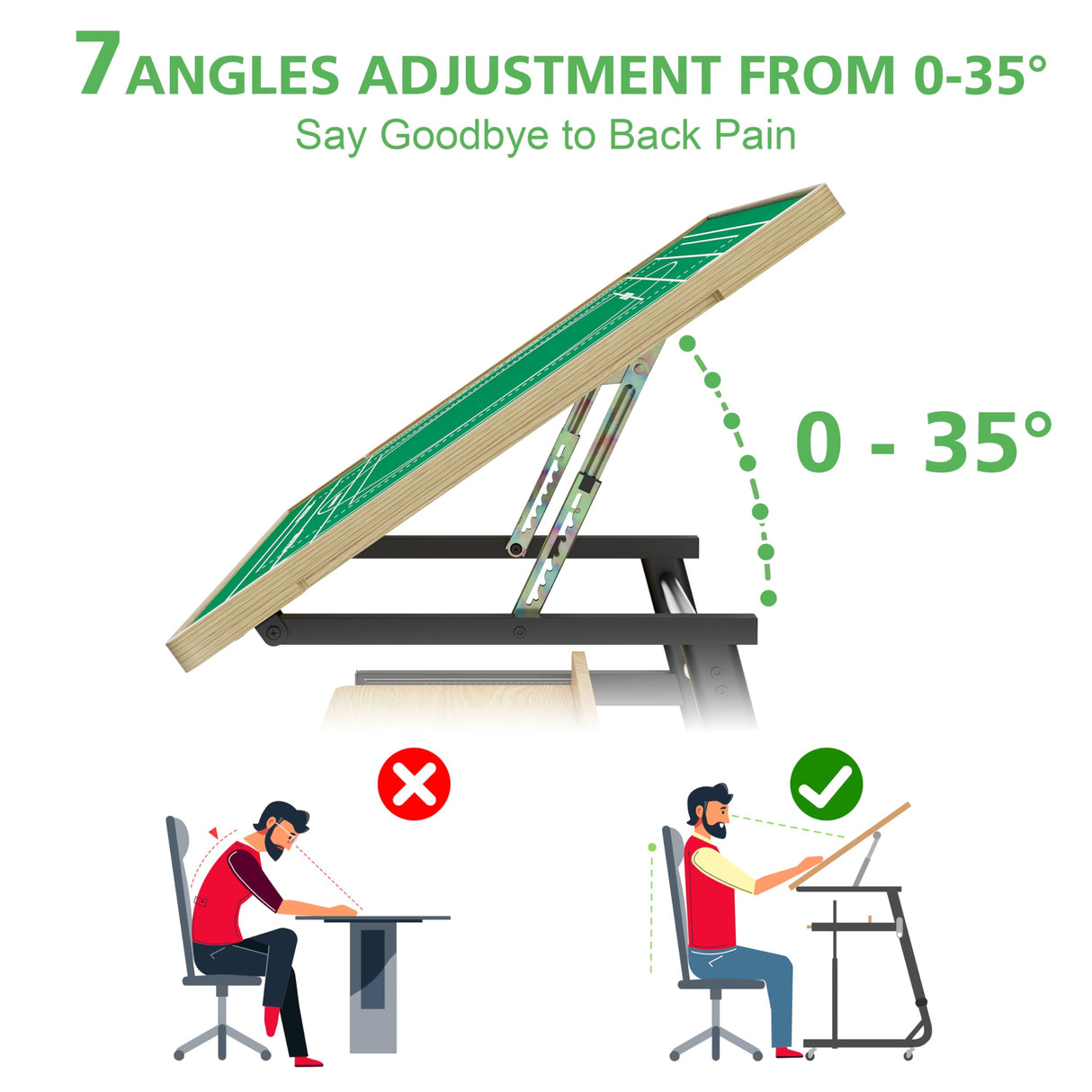 Puzzle Table with Drawers for 1500 Piece Jigsaw Puzzles – Crank Handle Adjustable Tilting Puzzle Board with Legs and Wheels for Adults, Wooden Puzzle Boards with 6 Trays & Cover, Sliding Storage Shelf EVAWOO