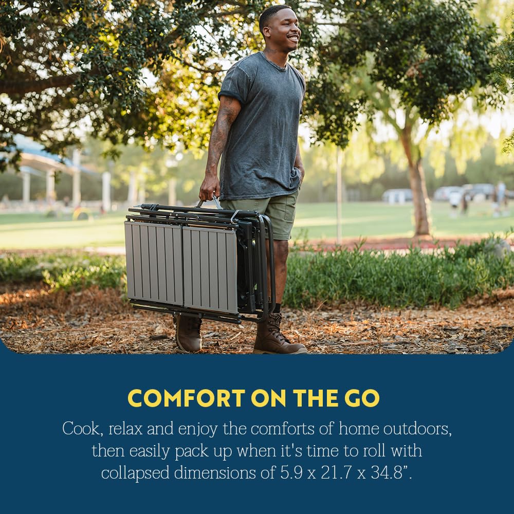 GCI OUTDOOR Master Cook Station | Portable Folding Kitchen Table with Soft Shell Sink, Heat Resistant Tabletop & Telescoping Lanter Pole, Perfect for Camping Trips GCI Outdoor