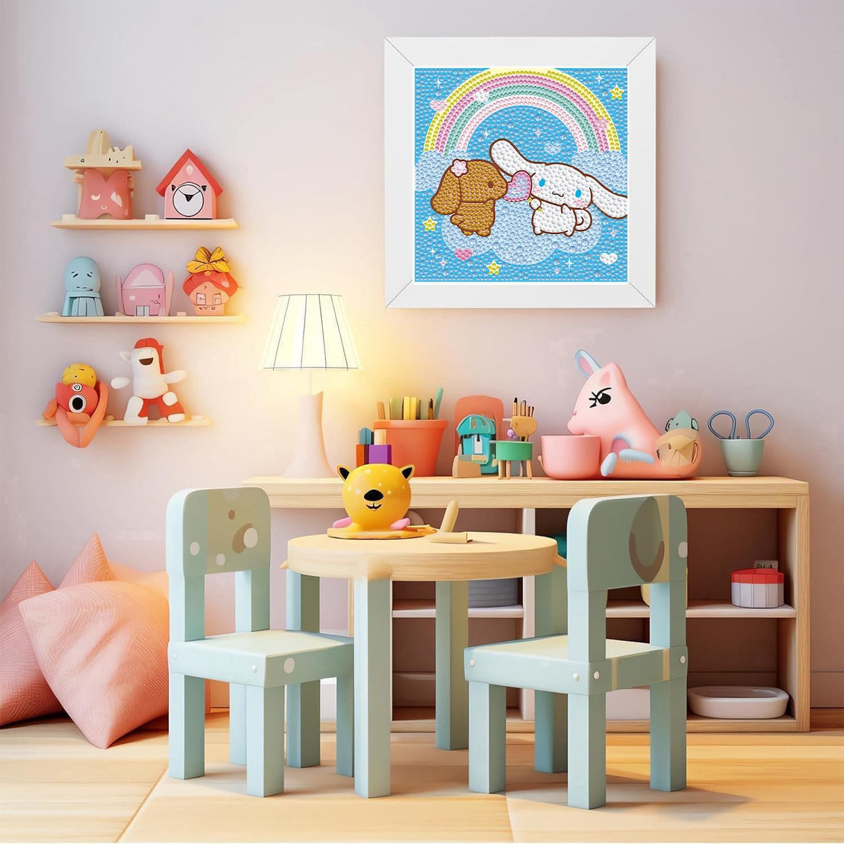 YSUNETER Diamond Painting Kits for Kids Beginner - 4 Pack DIY 5D Full Drill Diamond Art Kits for Children, Cute Animals Round Crystal Rhinestone Gem Art Crafts Home Wall Art Decor 5.9 x 5.9 Inches YSUNETER