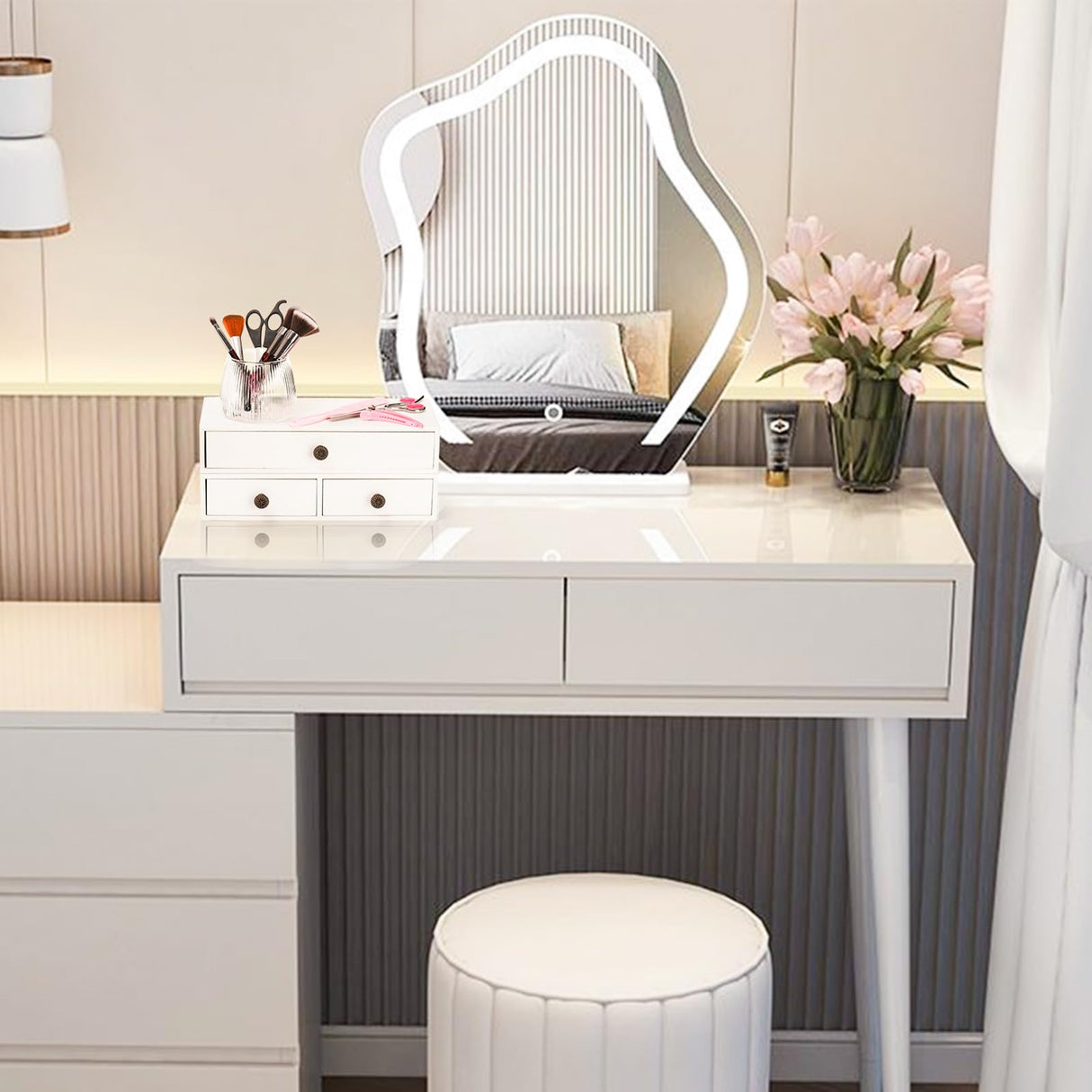 Yesland 2 Packs Floating Nightstand with Drawer - Rustic Wood Floating Wall Mounted Drawers Floating Shelf with Drawer for Living Room, Bedroom, Kitchen, Wall Decor, Storage, Display - White Yesland