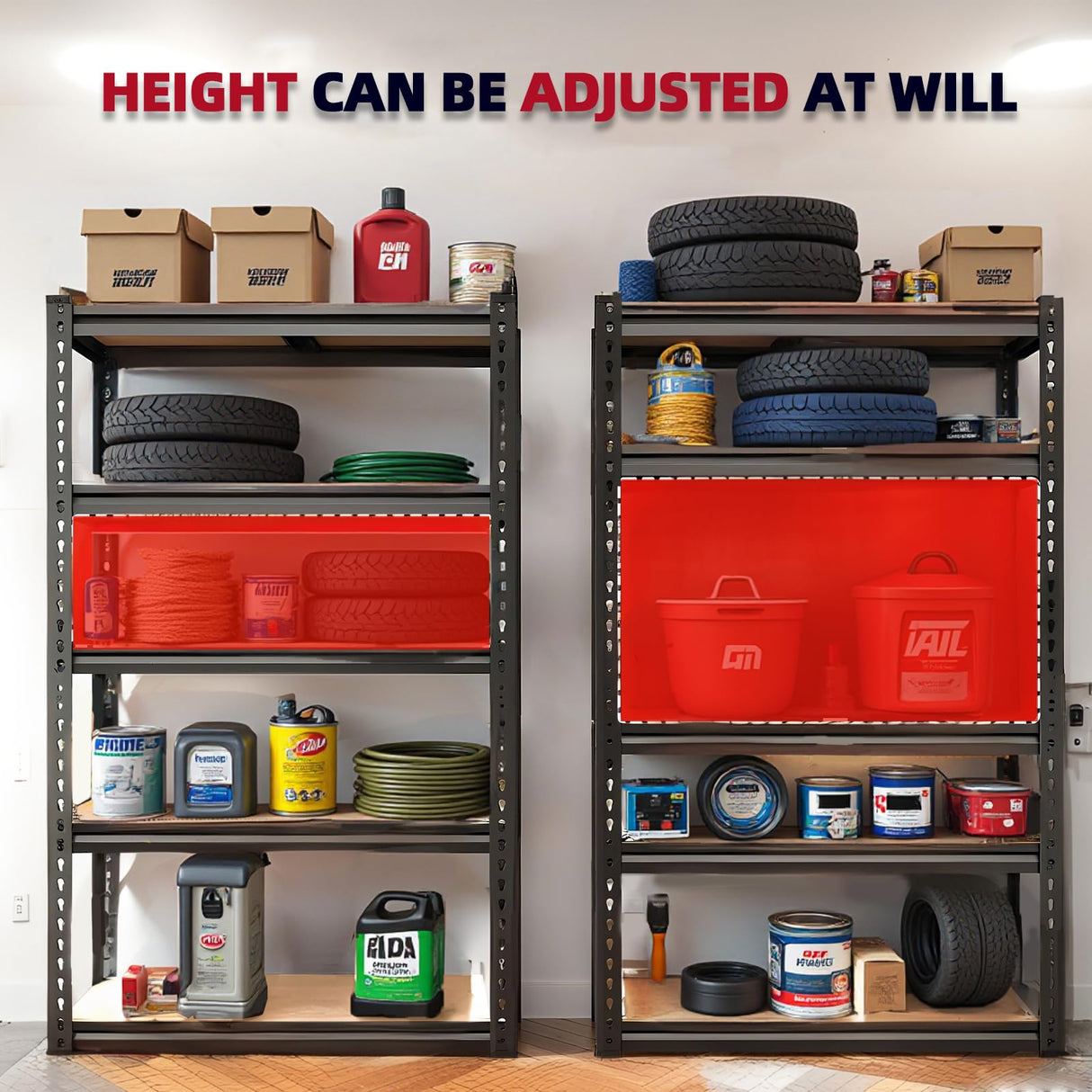 SAMRELAX 5 Tier Storage Shelves, 60" H x 28" W x 12" D Metal Heavy Duty Garage Shelving Unit, Adjustable Utility Rack Shelf for Basement Pantry Closet Shelves SAMRELAX