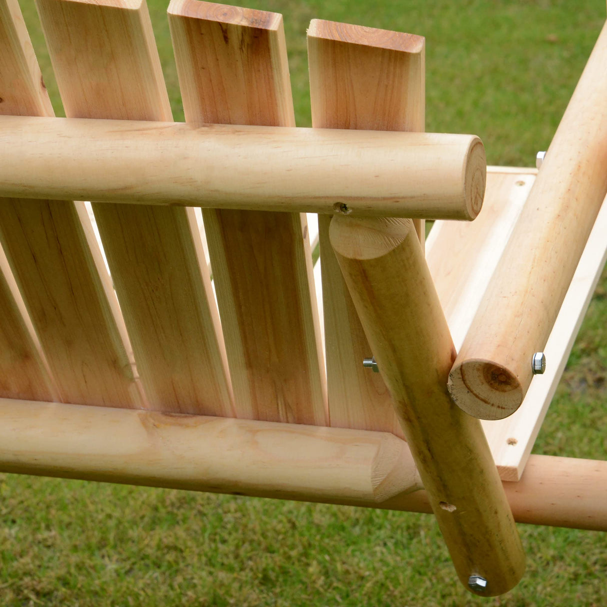 Outsunny 2-Seat Porch Swing with Stand, Wooden Patio Swing Chair Bench, for Garden, Poolside, Backyard, Natural Outsunny