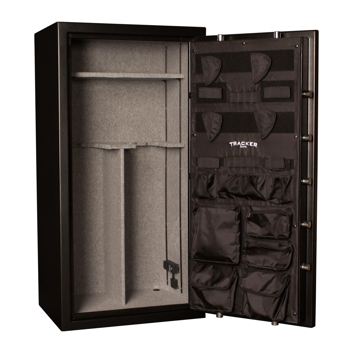 Tracker Safe Gun Safe with Mechanical Lock, 1 Hr Fire Rating, 24x30x59, 22 Gun Cap., Black Tracker Safe