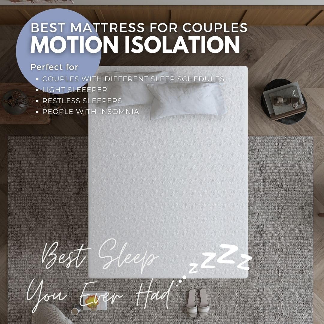L’Baiet 8” Gel Memory Foam Mattress, King Size/Bed in a Box/Medium Firm/Breathable Cooling-Gel Comfort Technology/Pressure Relief/Comfy Support/Soft Fabric Cover/CertiPUR-US Certified L'Baiet