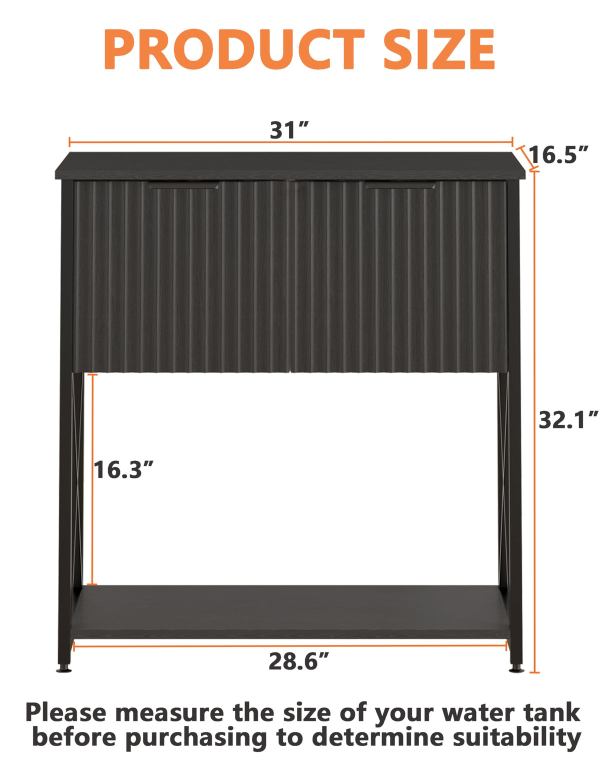 Piskyet 20-29 Gallon Fish Tank Stand, Metal Frame Aquarium Stand, Cabinet for Fish Tank Accessories Storage,Suitable for Turtle Reptile Tank Stand Terrarium Stand,340Lbs,Black Piskyet