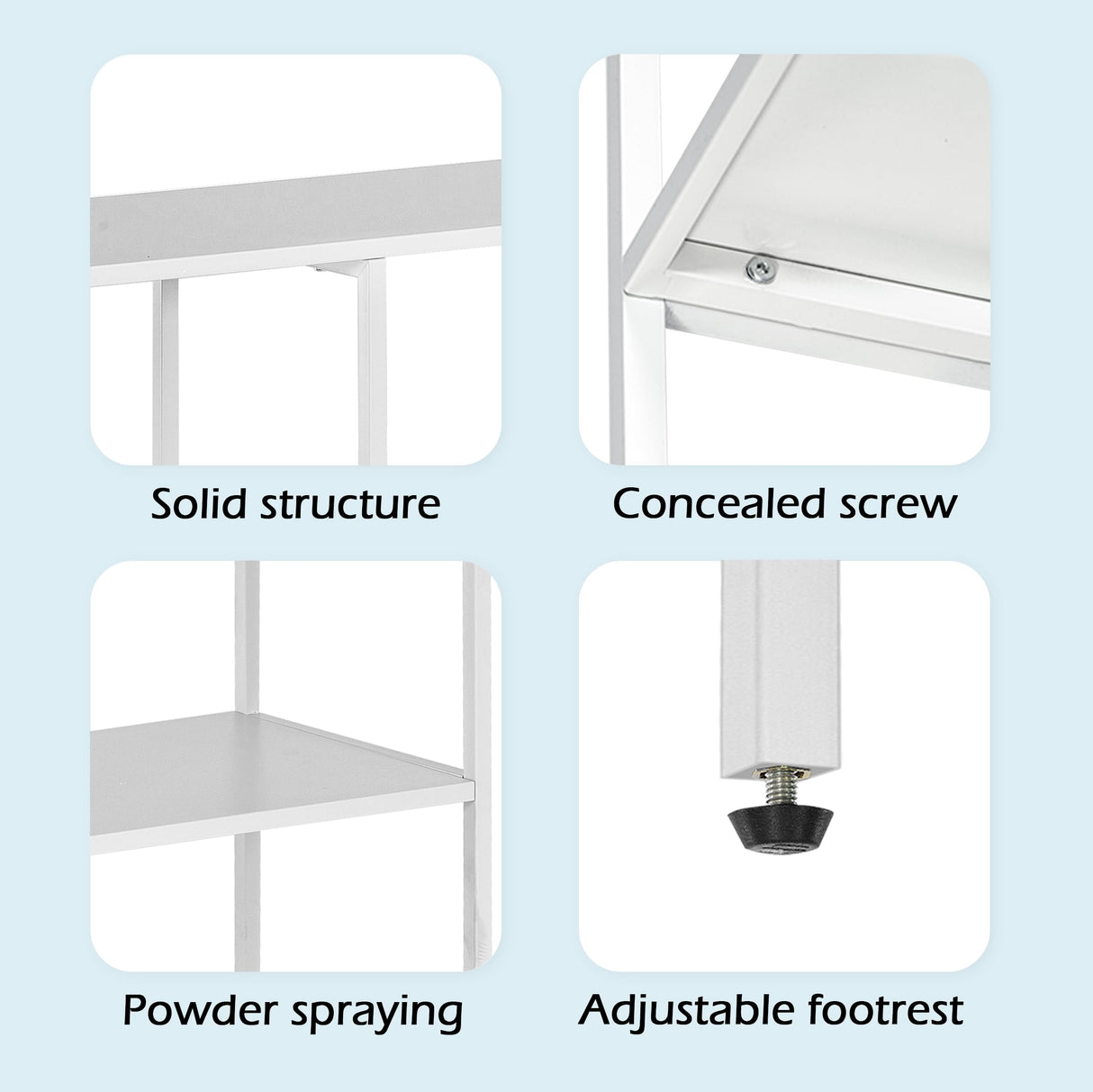 HDANI 39.4 Inches Metal Console Table with 3 Tier Storage Shelves,Sofa Table,Narrow Console Table,Modern Style,Suitable for Entryway Table Living Room,Bedroom,White HDANI