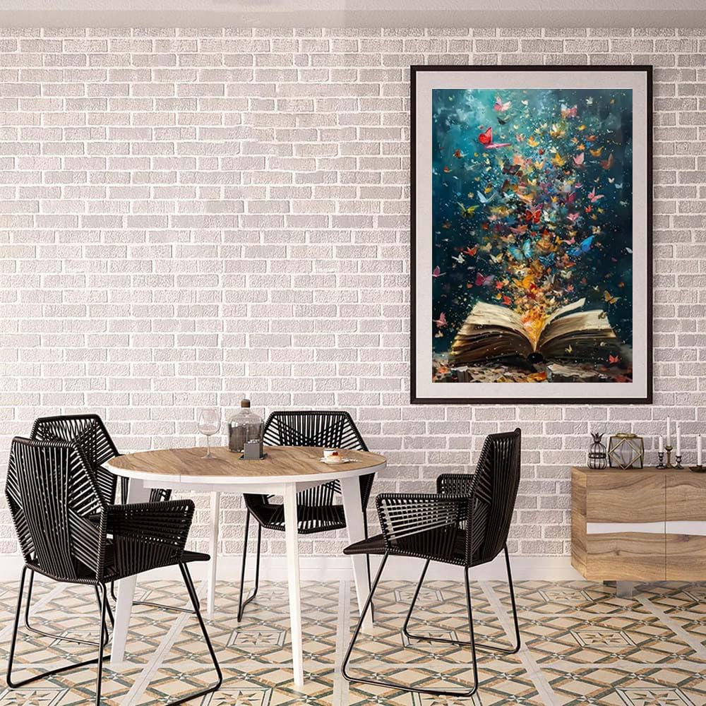 ZQEATRY Diamond Painting Kits for Adults Beginner,Butterfly On Book Page Diamond Art Kits,DIY 5D Full Drill Paint by Diamonds with Paintings Arts and Crafts for Home Decor 12 X 16Inch ZQEATRY