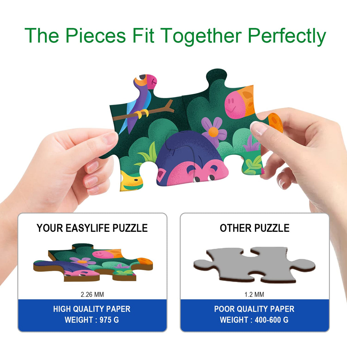 TAOZI&LIZHI Jumbo Jigsaw Puzzles, Jungle Animals, Large Floor Puzzle for Kids Ages 3-5, 4-8, Christmas Toddler Puzzles with Hand-held Gift Box, Preschool Learning & Education Toys(46 pcs, 2 x 3 feet) TAOZI&LIZHI