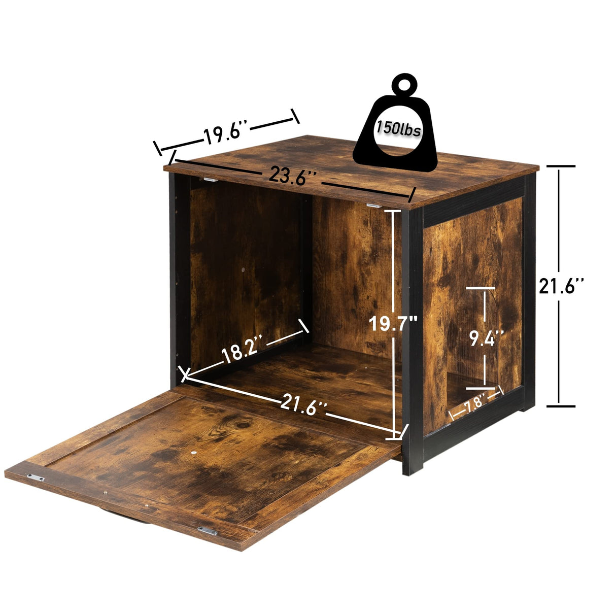 DWANTON Cat Litter Box Furniture Hidden, Cat Litter Box Enclosure, Reversible Entrance Can Be on Left or Right Side, Indoor Cat Box Cabinet, Wooden Cat Washroom, End Table, Nightstand Dwanton