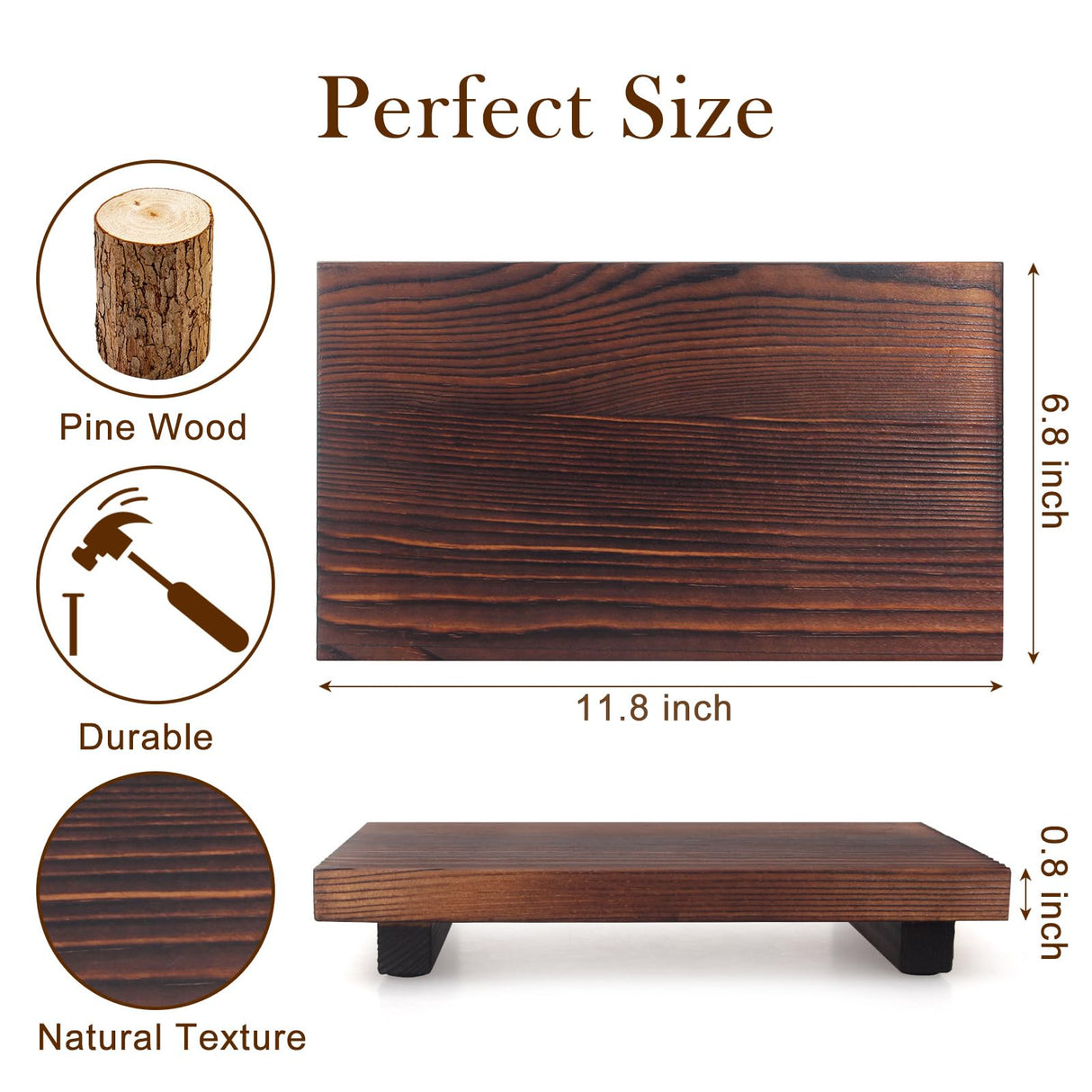 Farmhouse Bathroom Vanity Tray Wood Pedestal Stand Kitchen Countertop Trays Decorative Wooden Risers Dish Soap Dispenser Holder for Kitchen Counter Decor Modern Bathroom Sink Organizer Accessories Ayiaren