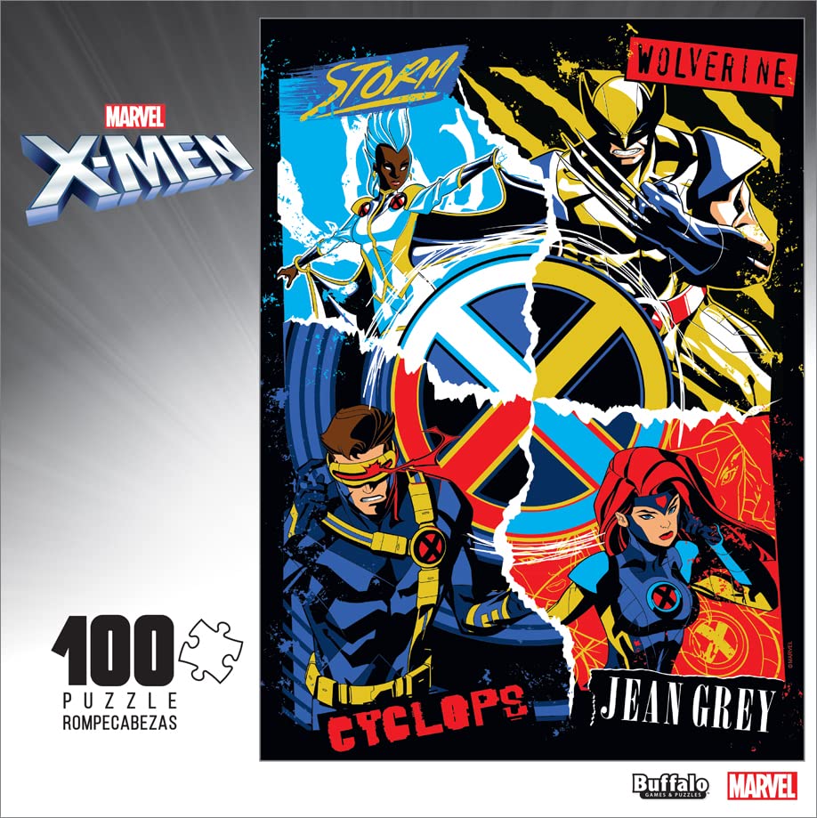 Buffalo Games - Marvel - X-Men - 100 Piece Jigsaw Puzzle for Families -Challenging Puzzle Perfect for Game Nights - Finished Size is 15.00 x 11.00 Buffalo Games