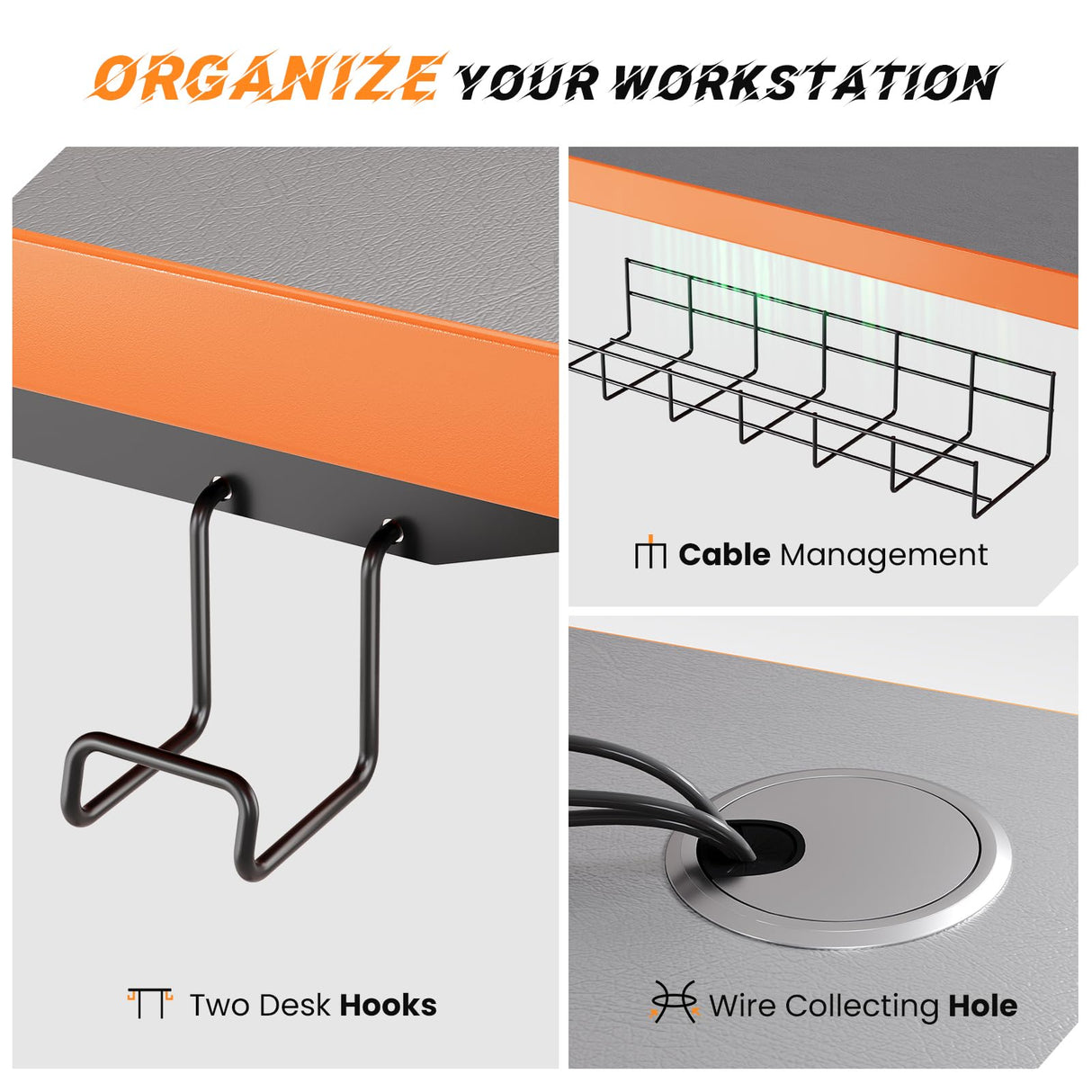 SIAGO Electric Standing Desk Adjustable - 48 x 24 Inch Sit Stand up Desk with Cable Management - 3 Memory Preset Adjustable Height Table SIAGO
