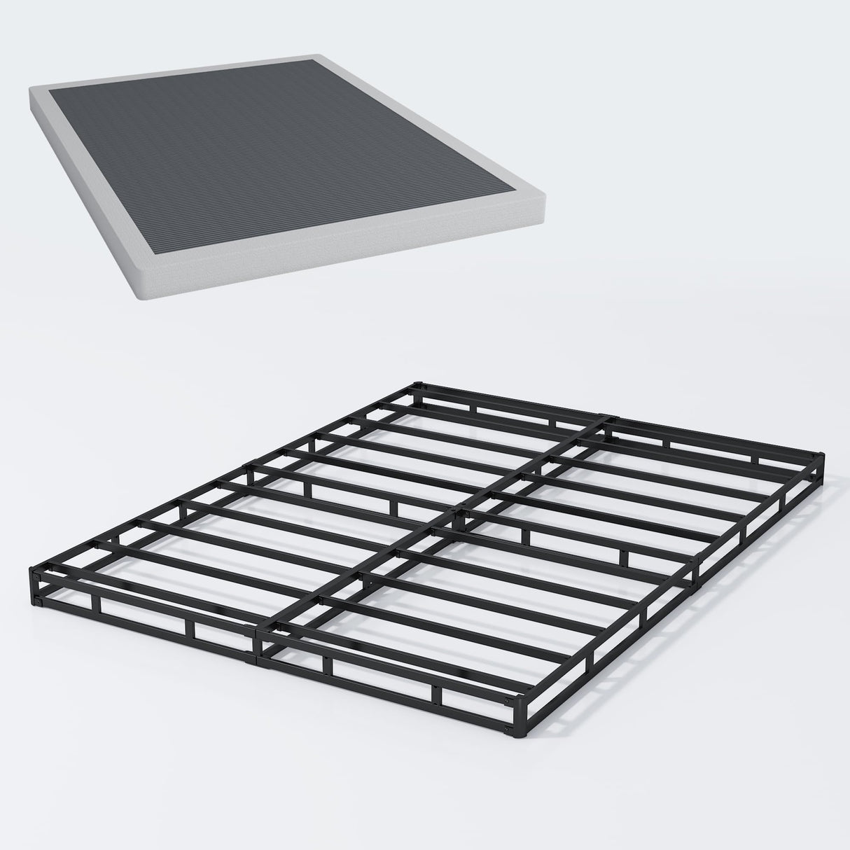 Vaciwe 6 Inch Box Spring King Size Bed Base, Heavy Duty Metal Frame Mattress Foundation with Easy Clean Cover, Noise Free,Easy Assembly Vaciwe