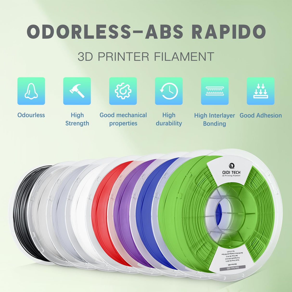 R QIDI TECHNOLOGY Odorless ABS Filament 1.75mm, 3D Printer Filament, 1 KG Spool (2.2lbs), 3D Printing Filament Fit Most FDM 3D Printers, Red R QIDI TECHNOLOGY