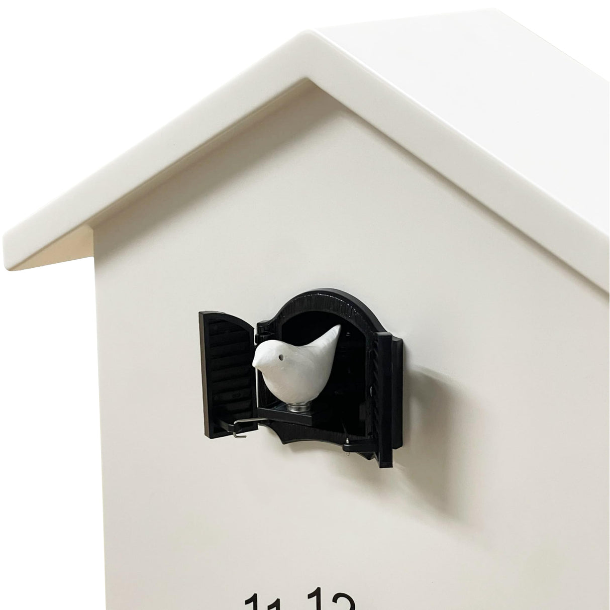 WALPLUS Modern Cuckoo Clocks for Wall Hourly Chiming Coo Coo Clock Volume Adjustable Cookoo Clock Removable Pendulum Christmas Cuckoo Clock Gift White Interior Decoration WALPLUS