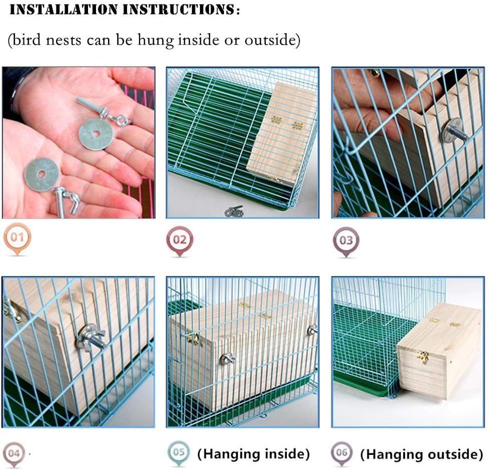 YJJKJ Pet Wood Parakeet Nest Box Bird House Breeding Nesting Bird Cage Box for Lovebirds Cockatiel Parrotlets YJJKJ