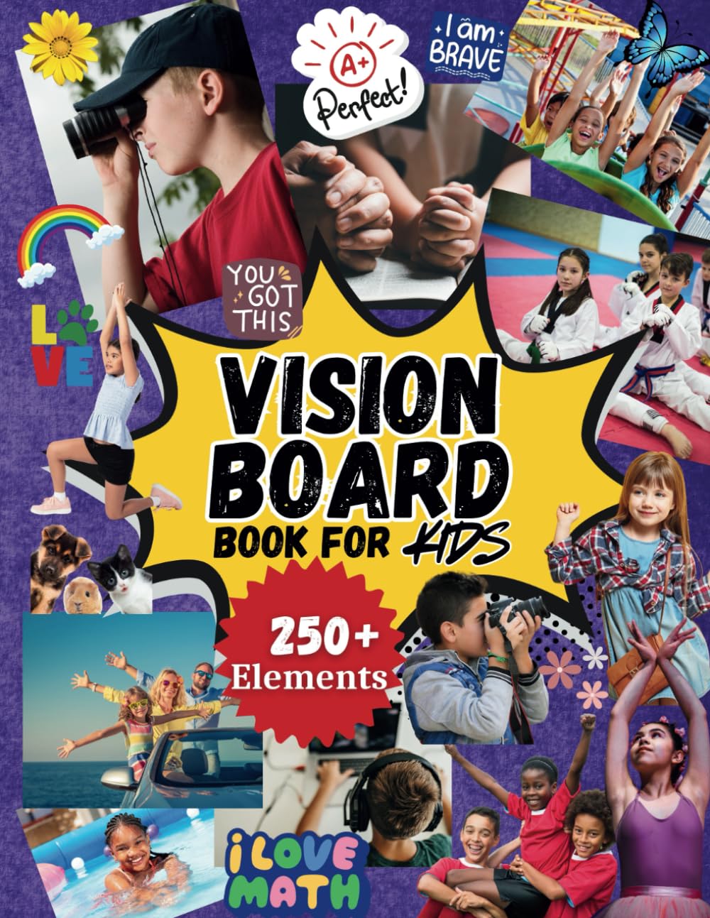 Vision Board Book for Kids: Magazines, Clip Art, Cut Outs, Stickers & Supplies for Boys & Girls to Manifest Goals & Dreams with DIY Dream Boards & Collages WoodArtSupply
