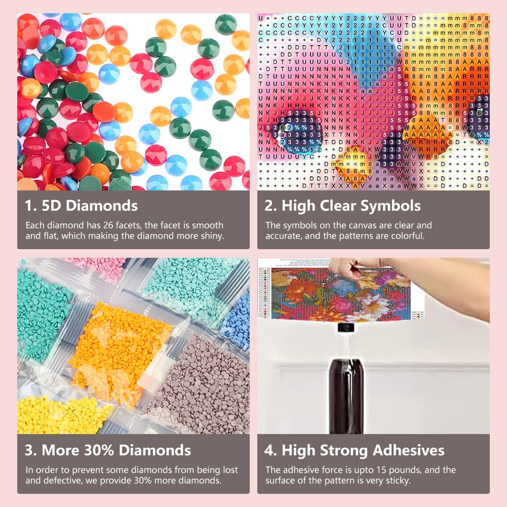 FHBUBPUP 5D Bird Diamond Painting Kits for Adults, Flowers and Birds Diamond Art Kits for Beginners - DIY Full Drill Round Diamond Dot Gem Art, Craft Gift Suitable for Home Wall Decoration 12×12Inch FHBUBPUP