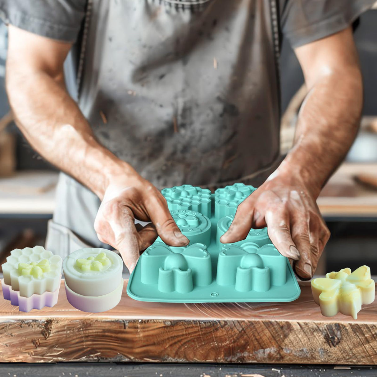 2Pcs Bee Silicone Molds Honeybee Silicone Mold for Making Homemade Soap, Lotion Bar, Jello, Bath Bomb, Beeswax, Candle BZIDII