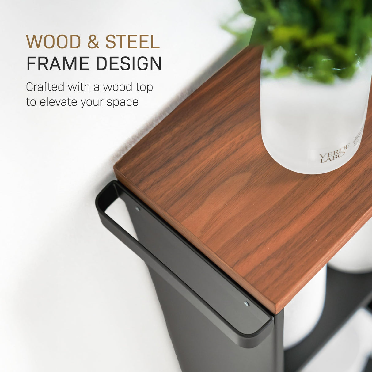 YAMAZAKI Home Slim Rolling Storage Cart – Narrow Bathroom Storage Cabinet with Handle, Slim Bathroom Storage Cart with Wheels, Easy Assembly, Steel + Wood, Black YAMAZAKI