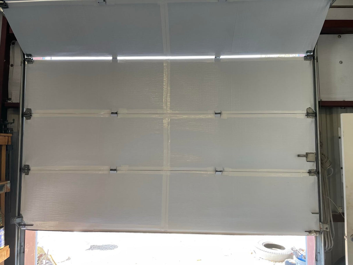 BlueTex Insulationㅤ Insulation White Reflective Foam Core Tearproof 2 Car Garage Door Insulation Kit 18FT (Wide) x 7FT (HIGH) to Cool Your Garage. Complete DIY Installation Kit BlueTex Insulation