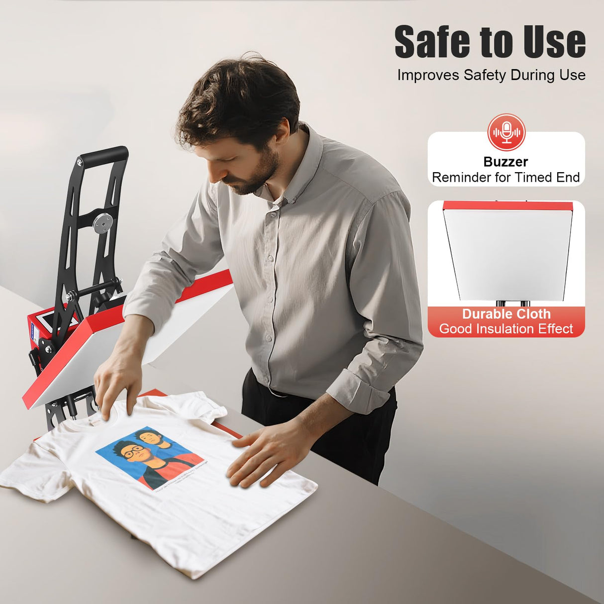 16 “x20” Magnetic Semi-Automatic Heat Press, Automatic Open Heat Press, Digital Sublimation Printer with Slide-Out Base for T-Shirts, Mugs, Cap Boards, Hats Gosangom