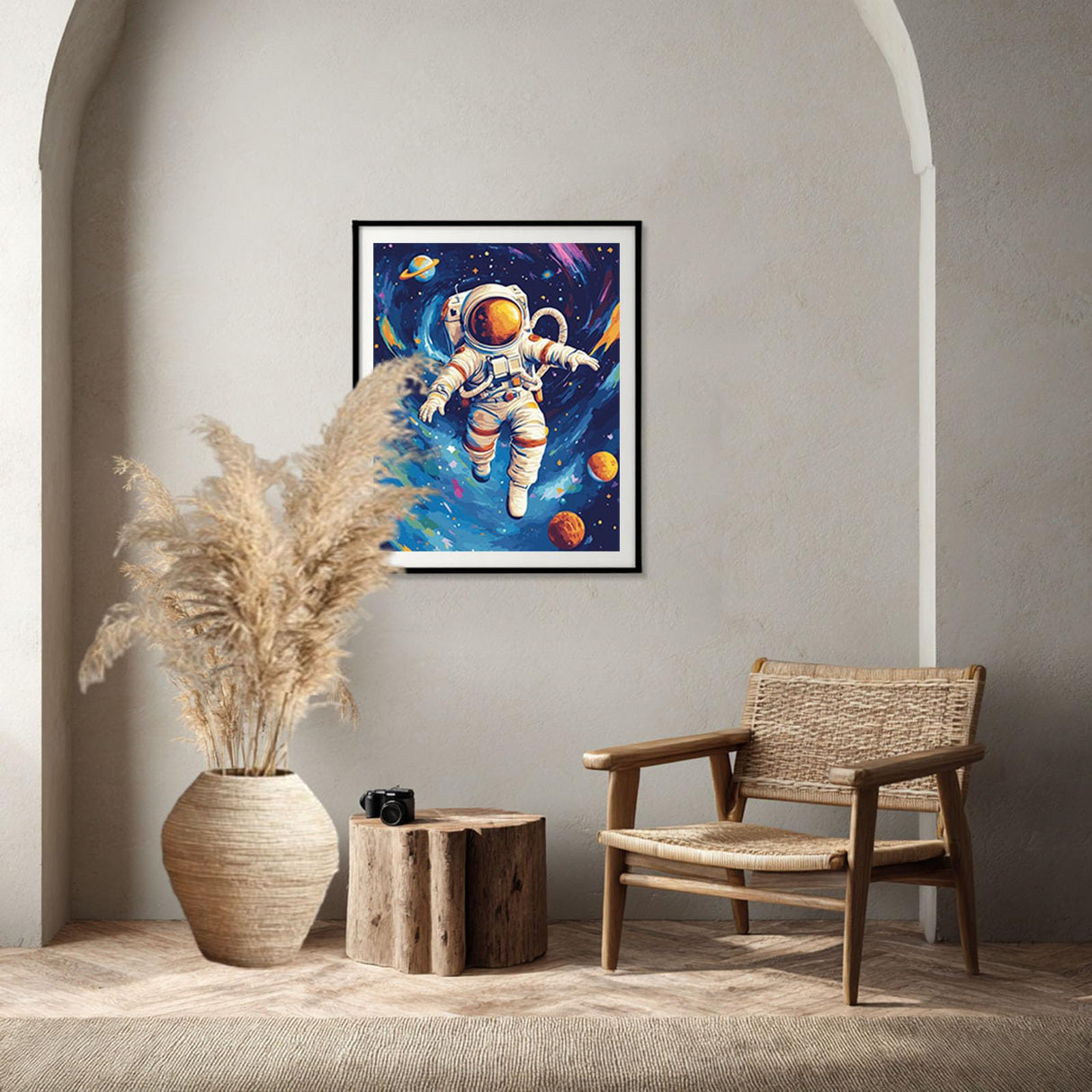 Astronaut Paint by Number, Space Paint by Numbers Kit for Adults, Outer Space Acrylic Painting, Planets Canvas Wall Art, Astronaut Floating Poster for Home Wall Decor - Universe(16x20inch) zouewit