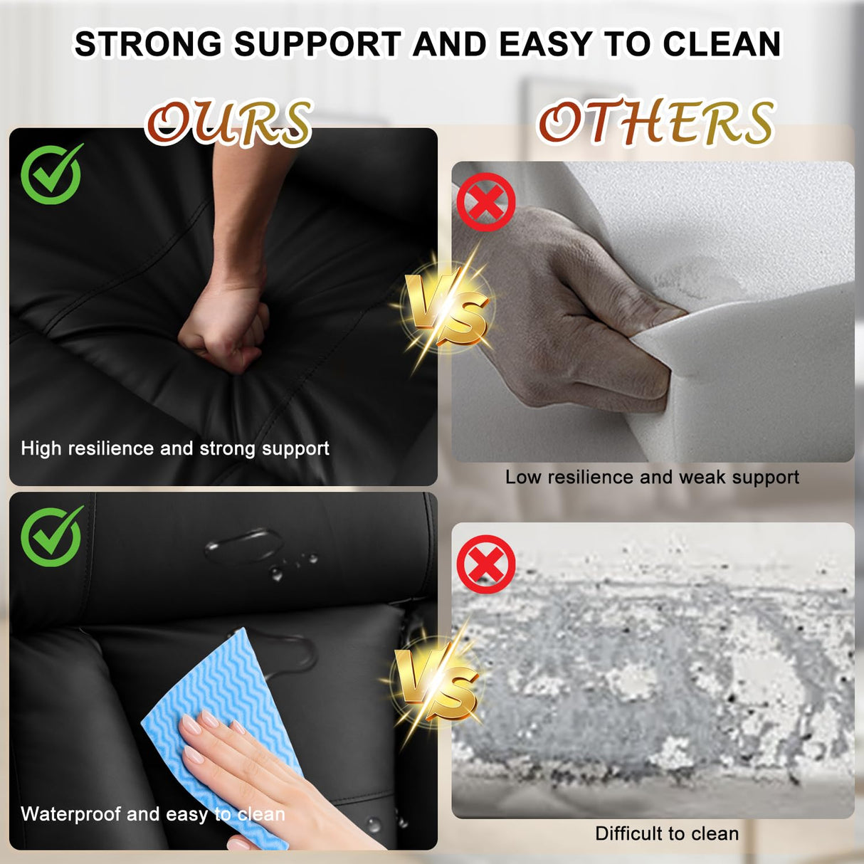 WISHDEER 58.3" Reclining Loveseat Sofa, RV Loveseat Recliner Couch - Home Theater Seating with Side Pockets for Living Room, Manual RV Recliners for Travel Trailers (Black, Loveseat) WISHDEER