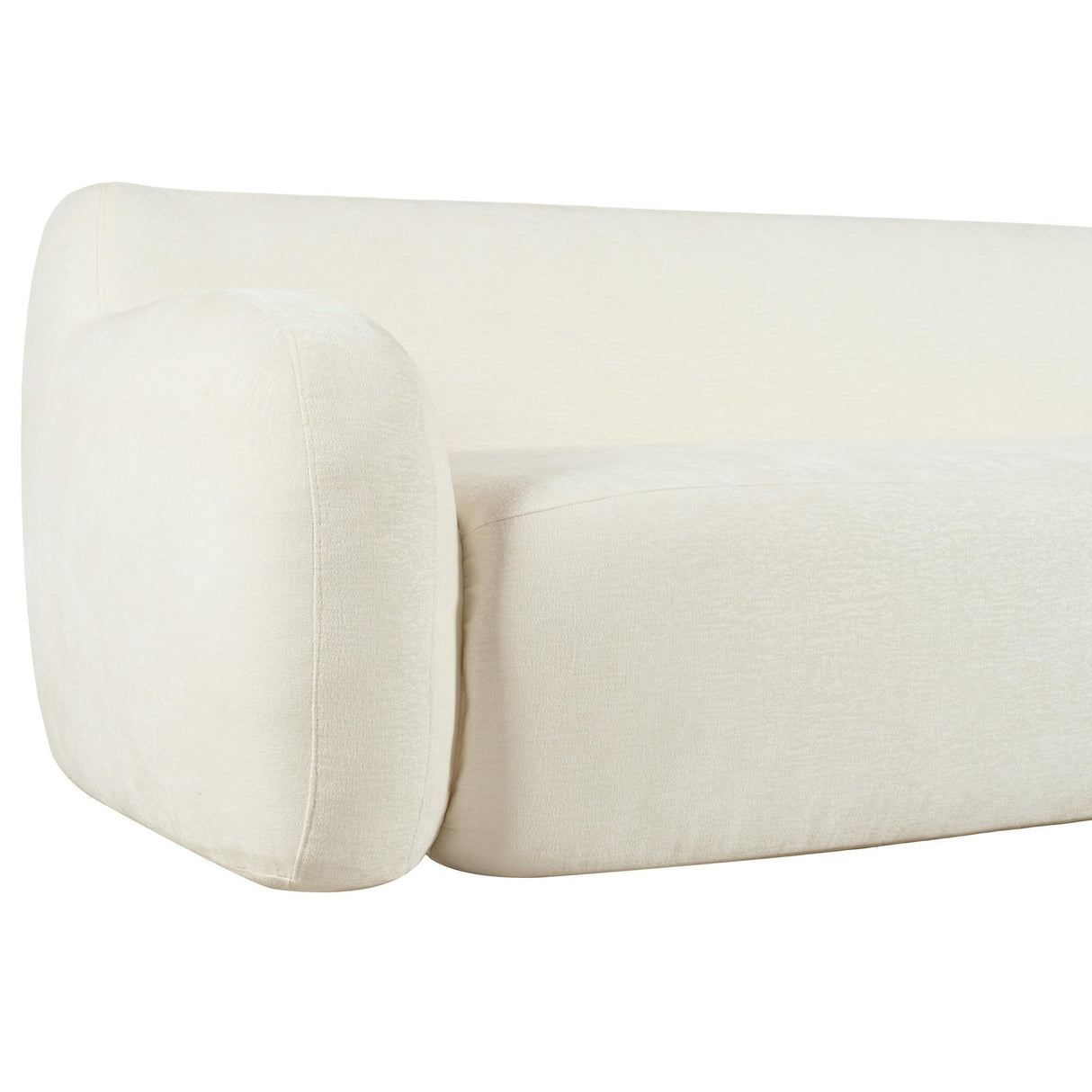 LUMISOL 81.5" Upholstered Curved Sofa Couch for Living Room, 3-Seat Minimalist Sofa, Modern Love Seat Furniture for Apartment Office Small Space, No Assembly Required, Beige LUMISOL