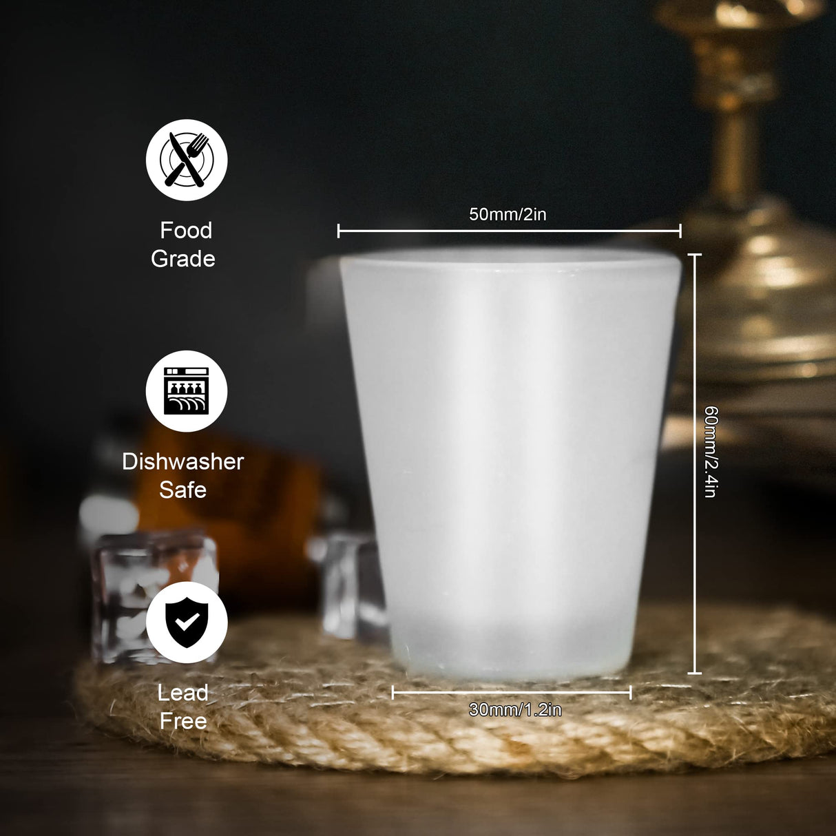 AGH Sublimation Frosted Shot Glasses 1.5 oz Set of 12 Shot Glasses Sublimation Blanks Products Personalized Shot Glasses Bulk with Heavy Base for Whiskey, Tequila, Vodka, Espresso AGH