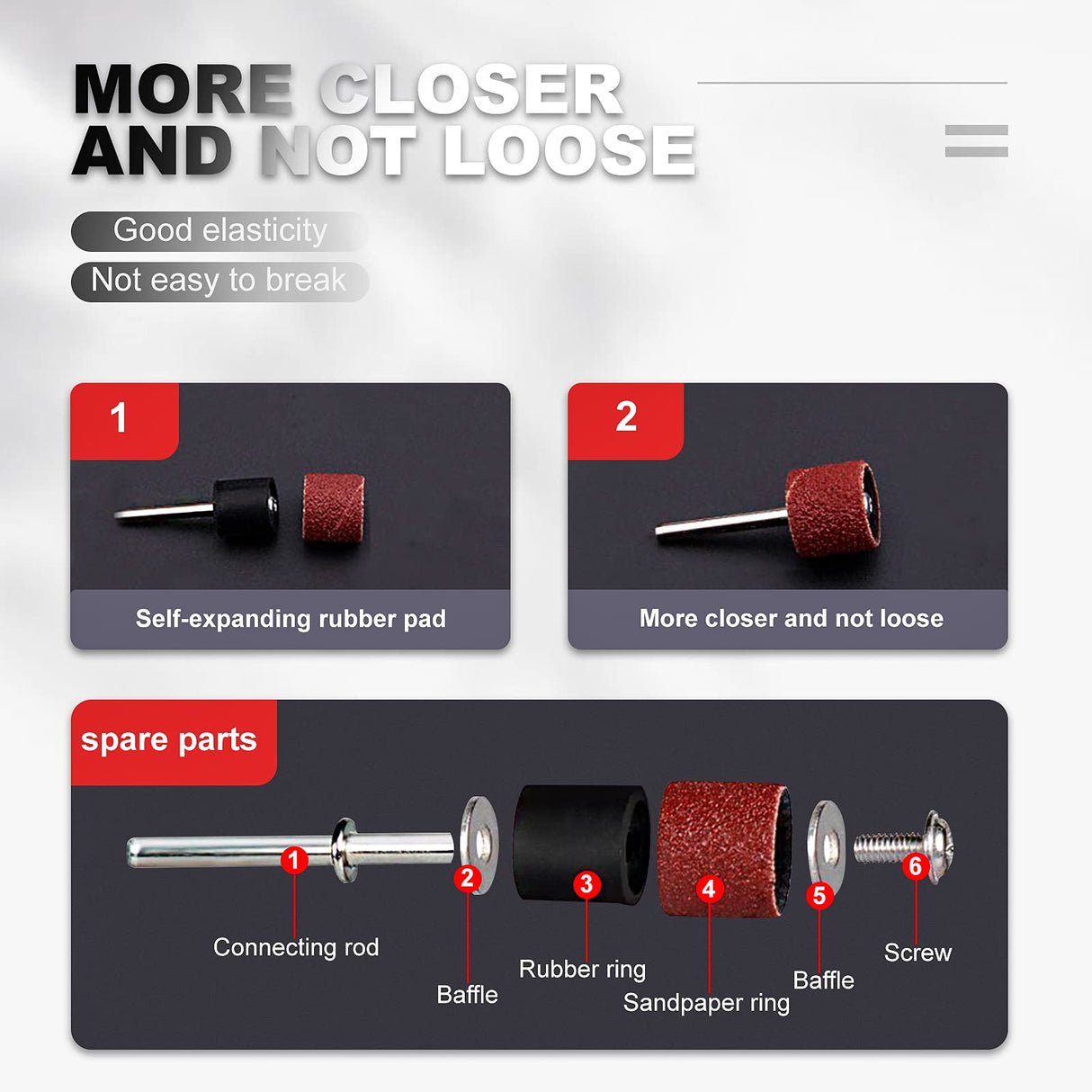 551pcs Sanding Drums for Rotary Tool,Sanding Bits Bands Sander Sandpaper for Drill Woodworking Accessories Juasky