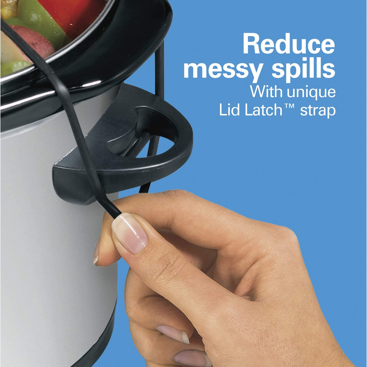 Hamilton Beach 7-Quart Portable Slow Cooker Serves 8+, Dishwasher Safe Crock, Lid Latch Strap for Travel, Brushed Silver Hamilton Beach