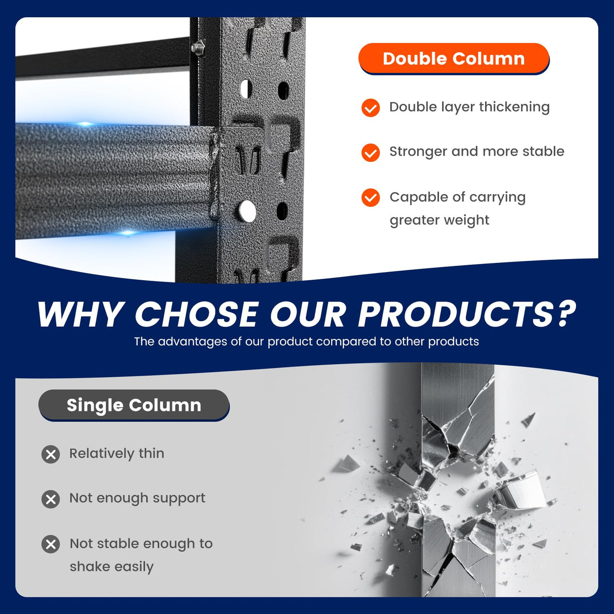 Yizosh 71" W Metal Garage Storage Shelves,5000LBS Heavy Duty 4-Shelf Adjustable Steel Organization Shelving,Utility Rack Shelf,71" W x 24" D x 69" H for Basement,Warehouse,Industrial Yizosh