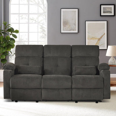 Consofa Power Reclining Sofa with Heat and Massage, Electric Reclining Couch with Extended Footrest, Wall Hugger Recliner Sofa 3 Seater with USB&Type-c Ports for Living Room, Bedroom(Grey)