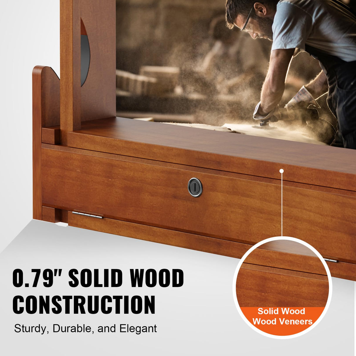 VEVOE Gun Rack, Wood Gun Rack Wall Mount, Gun Display Rack Holds 4 Rifles, Shotguns, 132 lb Heavy Duty Wall Storage Display Rifle Rack with Soft Padding VEVOR