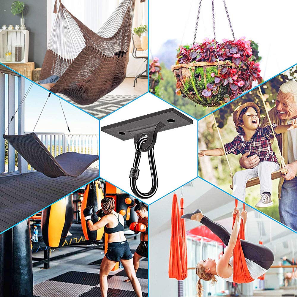 Dolibest Heavy Bag Hangers Brackets, Punching Bag Hangers, Heavy Bag Ceiling Mount with Carabiner for Body Weight Strength Training Systems, Aerial Yoga Swing & Hammock, Resistance Band Dolibest